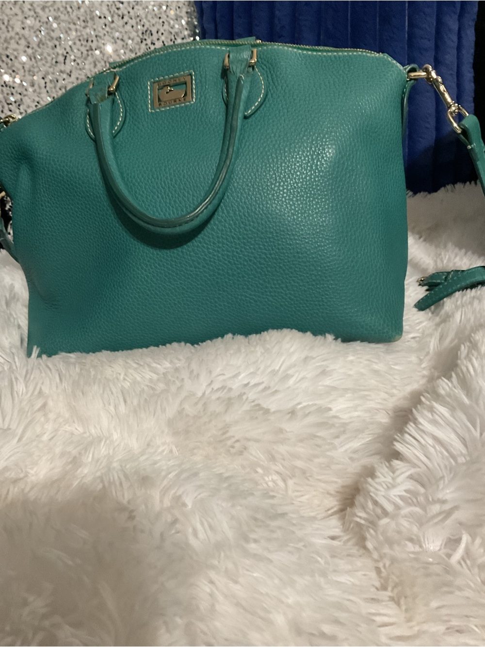 Dooney & Bourke Teal Pebbled Leather Satchel